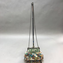 Load image into Gallery viewer, Mary Frances Green Heavily Beaded Purse Handbag Trinkets Flowers Small (5x6x2)
