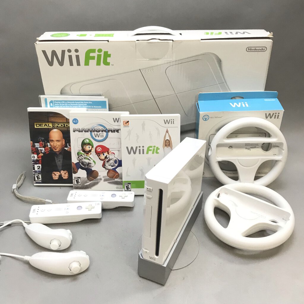 Nintendo Wii Video Game Console w/ Games, Accessories (No Sensor Bar)
