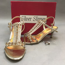 Load image into Gallery viewer, New Silver Slipper Gold High Heels (8)
