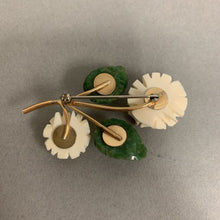 Load image into Gallery viewer, Vintage Krementz Goldtone Faux Jade Carved Rose Brooch Pin (2&quot;)
