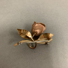 Load image into Gallery viewer, Vintage Krementz Yellow &amp; Rose Gold Plated Rose Brooch PIn (1.5&quot;)
