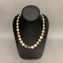 Load image into Gallery viewer, Peach Freshwater Baroque Coin Pearl Necklace w/ Button Closure (18&quot;)
