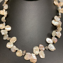 Load image into Gallery viewer, Freshwater Petal Pearl w/ Sterling &amp; Quartz Accents Necklace (19&quot;)
