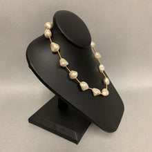 Load image into Gallery viewer, Judith Woracek Mullen Goldtone Baroque Pearl Station Necklace Signed (16&quot;)
