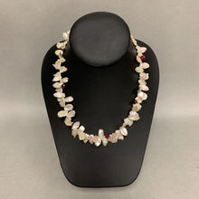 Load image into Gallery viewer, Freshwater Petal Pearl Ruby Accent Necklace (17&quot;)
