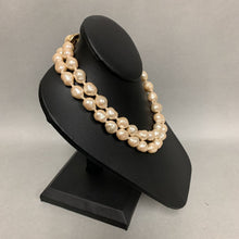 Load image into Gallery viewer, Vintage Double Strand Baroque Pearl Rhinestone Clasp Necklace (15&quot;)
