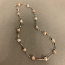 Load image into Gallery viewer, Ophelie White &amp; Pink Pearl Station Necklace (17&quot;)
