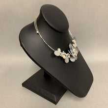 Load image into Gallery viewer, Gray Mother of Pearl &amp; Freshwater Pearl Floral Choker Necklace (19&quot;)
