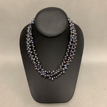 Load image into Gallery viewer, Gray Freshwater Pearl Triple Strand Necklace (19&quot;)
