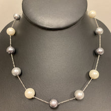 Load image into Gallery viewer, Mikassa Gray Pearl Station Necklace (19&quot;)
