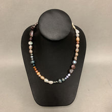 Load image into Gallery viewer, White Peach Gray Gradient Freshwater Pearl Necklace (19&quot;)
