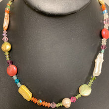 Load image into Gallery viewer, Multicolor Swarovski Crystal Bead Freshwater Pearl Necklace (17&quot;)
