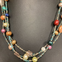 Load image into Gallery viewer, Multicolor Pearl &amp; Seed Bead Layered Necklace (19&quot;)
