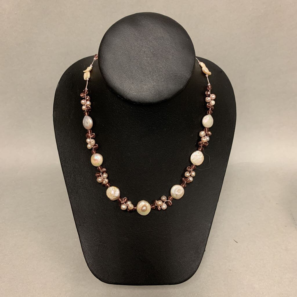 Fresh Water Pearls, Swarovski popular Crystal necklace set