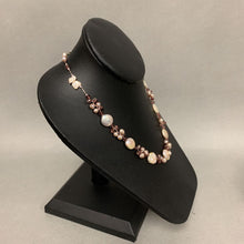 Load image into Gallery viewer, Freshwater Pearl &amp; Rose Swarovski Crystal Bead Threaded Necklace (19&quot;)
