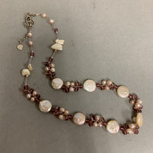 Load image into Gallery viewer, Freshwater Pearl &amp; Rose Swarovski Crystal Bead Threaded Necklace (19&quot;)
