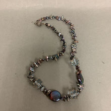 Load image into Gallery viewer, Gray Freshwater Pearl Art Glass Bead Necklace (19&quot;)
