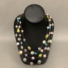 Load image into Gallery viewer, Sterling Multicolor Freshwater Pearl Layered Station Necklace (22&quot;)
