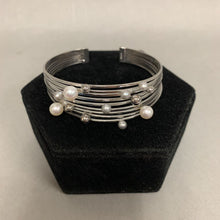 Load image into Gallery viewer, Sterling Pearl Layered Look Cuff Bracelet
