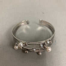 Load image into Gallery viewer, Sterling Pearl Layered Look Cuff Bracelet
