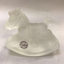 Load image into Gallery viewer, Vintage Globel Clear Frosted Glass Rocking Horse Candle Holder (4x5)
