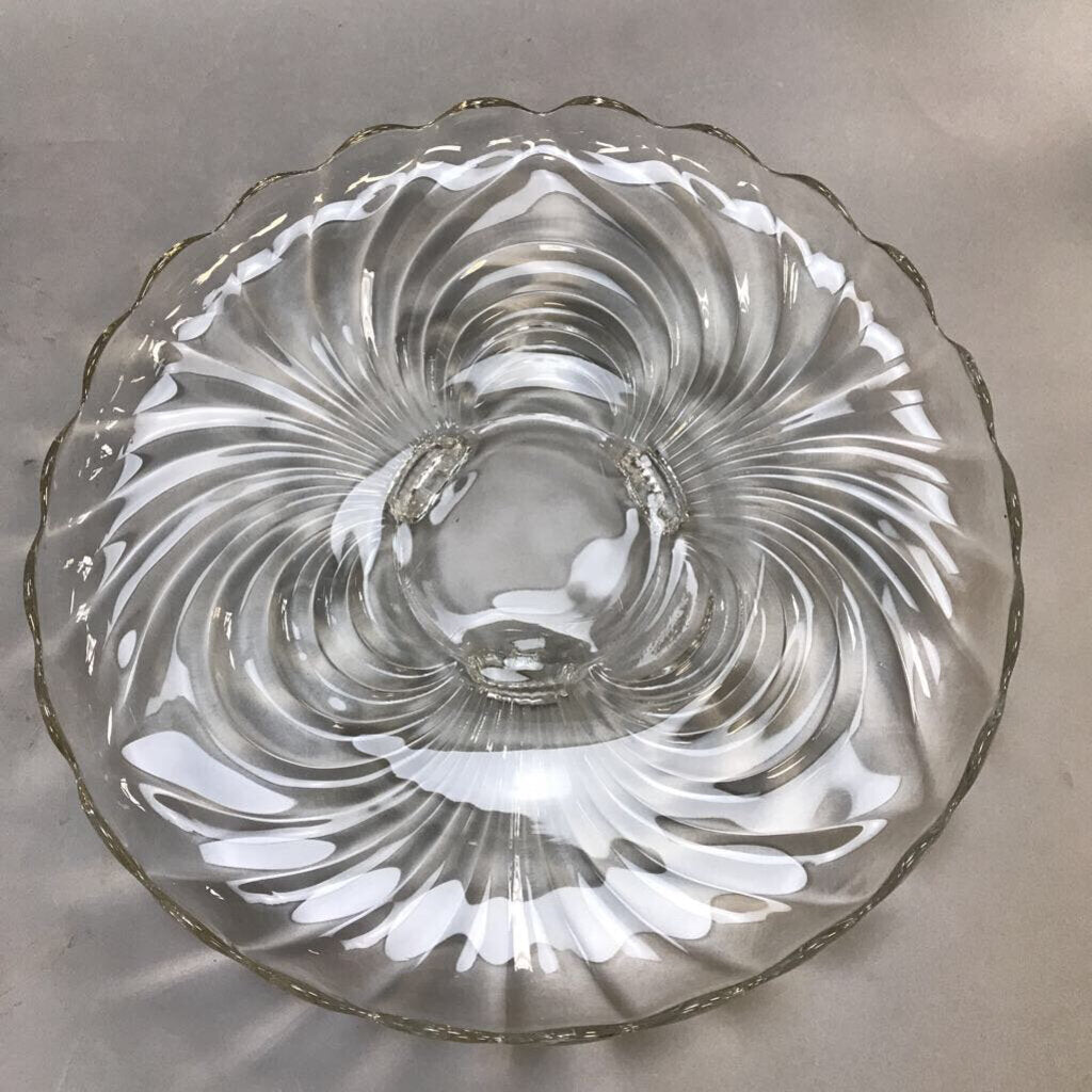 Vintage Crystal Swirl Serving Tray (14