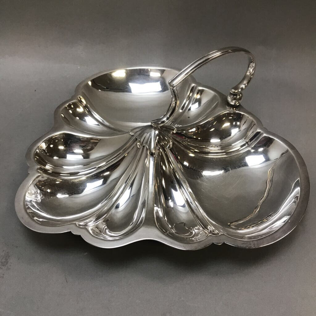 Silverplate Divided Bonbon Dish (~4x10.5x10)