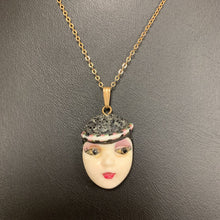 Load image into Gallery viewer, Porcelain Doll Face Pendant on 18&quot; Chain
