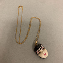 Load image into Gallery viewer, Porcelain Doll Face Pendant on 18&quot; Chain
